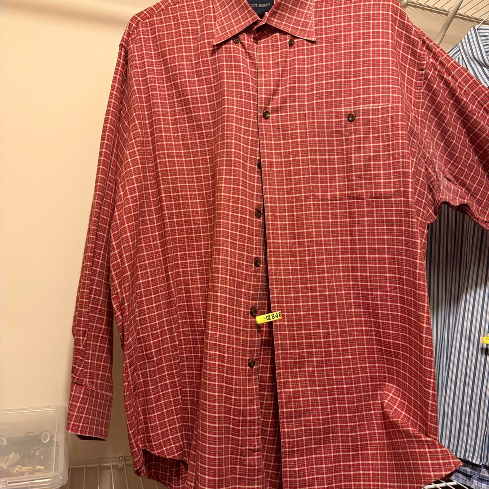 Classic Red Plaid Men's Button Down Shirt